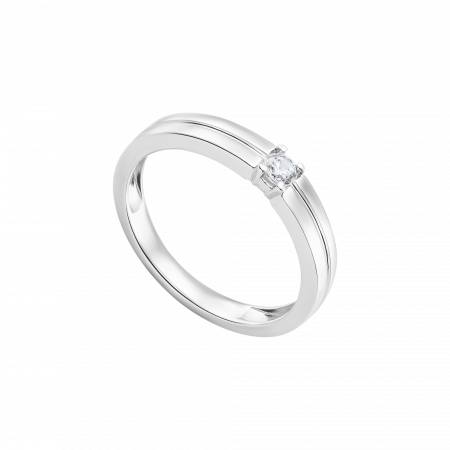Nhẫn Cưới Vàng Trắng Kim Cương Tinh Tế DD001