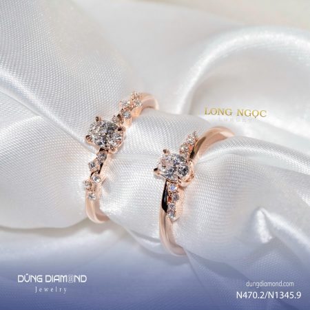 Nhẫn cưới đính kim cương Song Hỷ