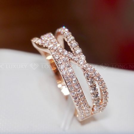 Nhẫn vàng hồng đính kim cương The Fleur N466.27