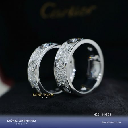 Cặp nhẫn họa tiết cổ điển đính KC N221.34/534