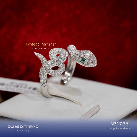 Nhẫn đính kim cương Divine Snake N317.36
