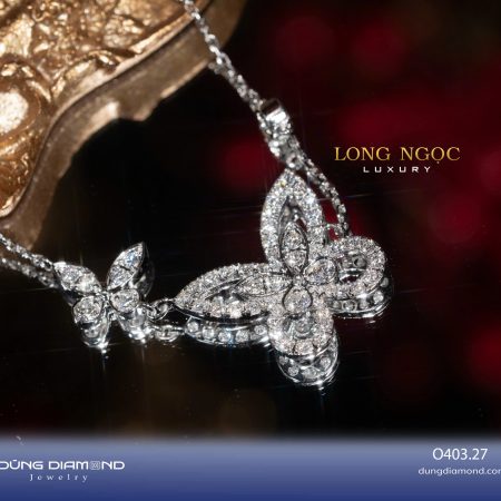 Mặt dây họa tiết Butterfly đính KC O403.27
