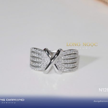 Nhẫn chữ X đính KC N1281