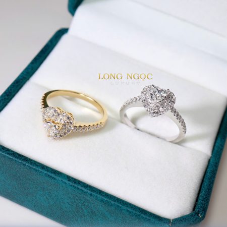 Cặp nhẫn nữ trái tim đính KC N948.9/N948.8