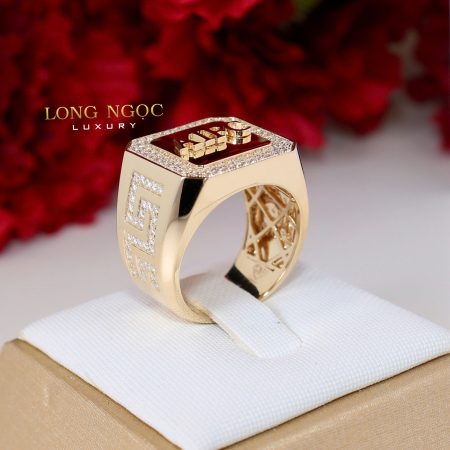 Nhẫn khắc chữ đính KC N533.5