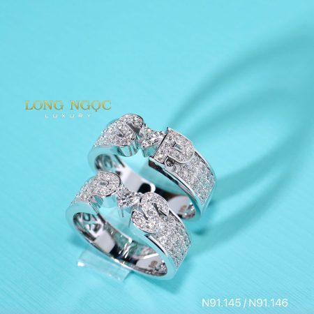 Cặp nhẫn khắc chữ đính KC N91.154/N91.146