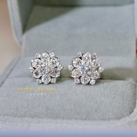 Bông tai nữ hoa sen đính KC B20.7