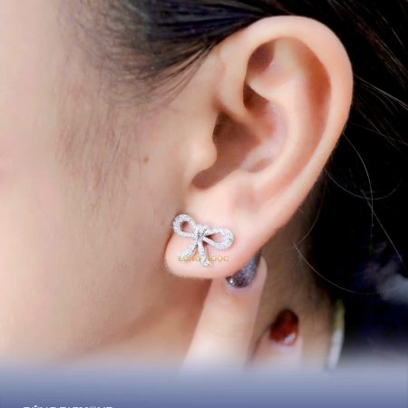 Bông tai nữ thắt nơ đính KC B626.1