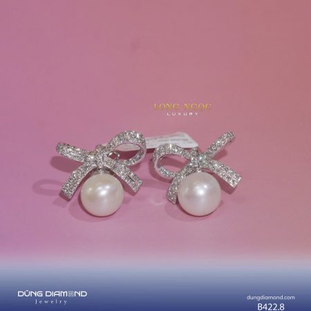 Bông tai nữ ngọc trai đính KC B422.8