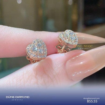 Bông tai nữ vàng đính KC B55.55